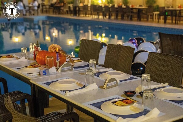 Outdoor banquet area