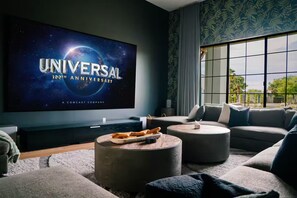 Smart TV, fireplace, video games, table football