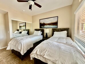 2 bedrooms, iron/ironing board, WiFi, bed sheets