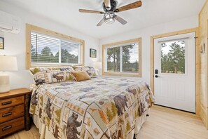 1 bedroom, desk, iron/ironing board, travel crib