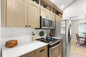 Microwave, oven, stovetop, dishwasher