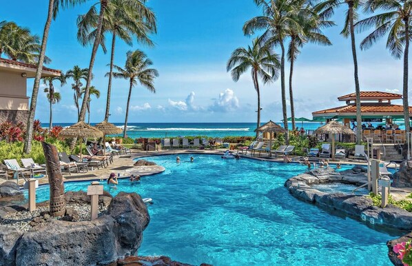 Outdoor pool, a heated pool