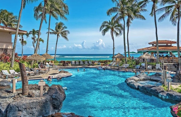Outdoor pool, a heated pool