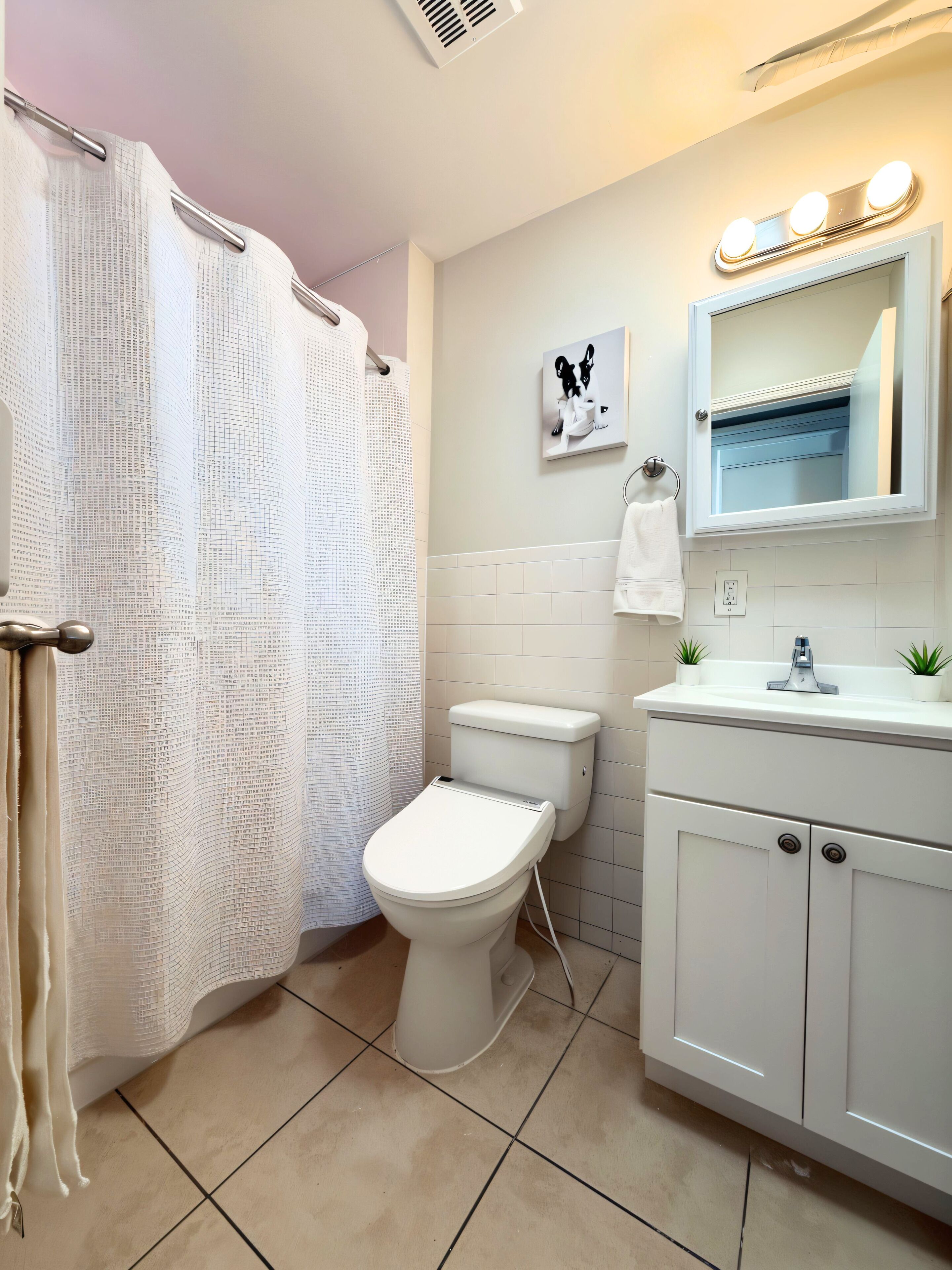 Eco-friendly toiletries, hair dryer, bidet, towels