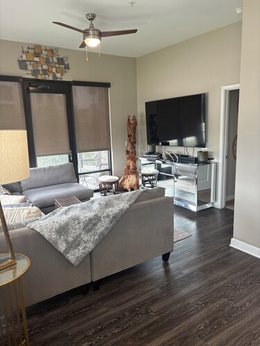 Escape to this modern,western-style home located steps away from the scenic lake