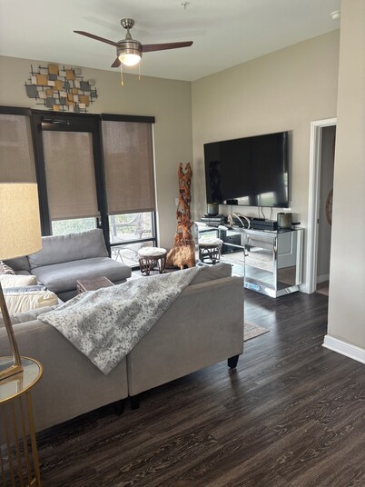 Escape to this modern,western-style home located steps away from the scenic lake