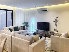 Premium Apartment, Patio | Living area - bnbme - Alajlan Riviera-32 (Riyadh)