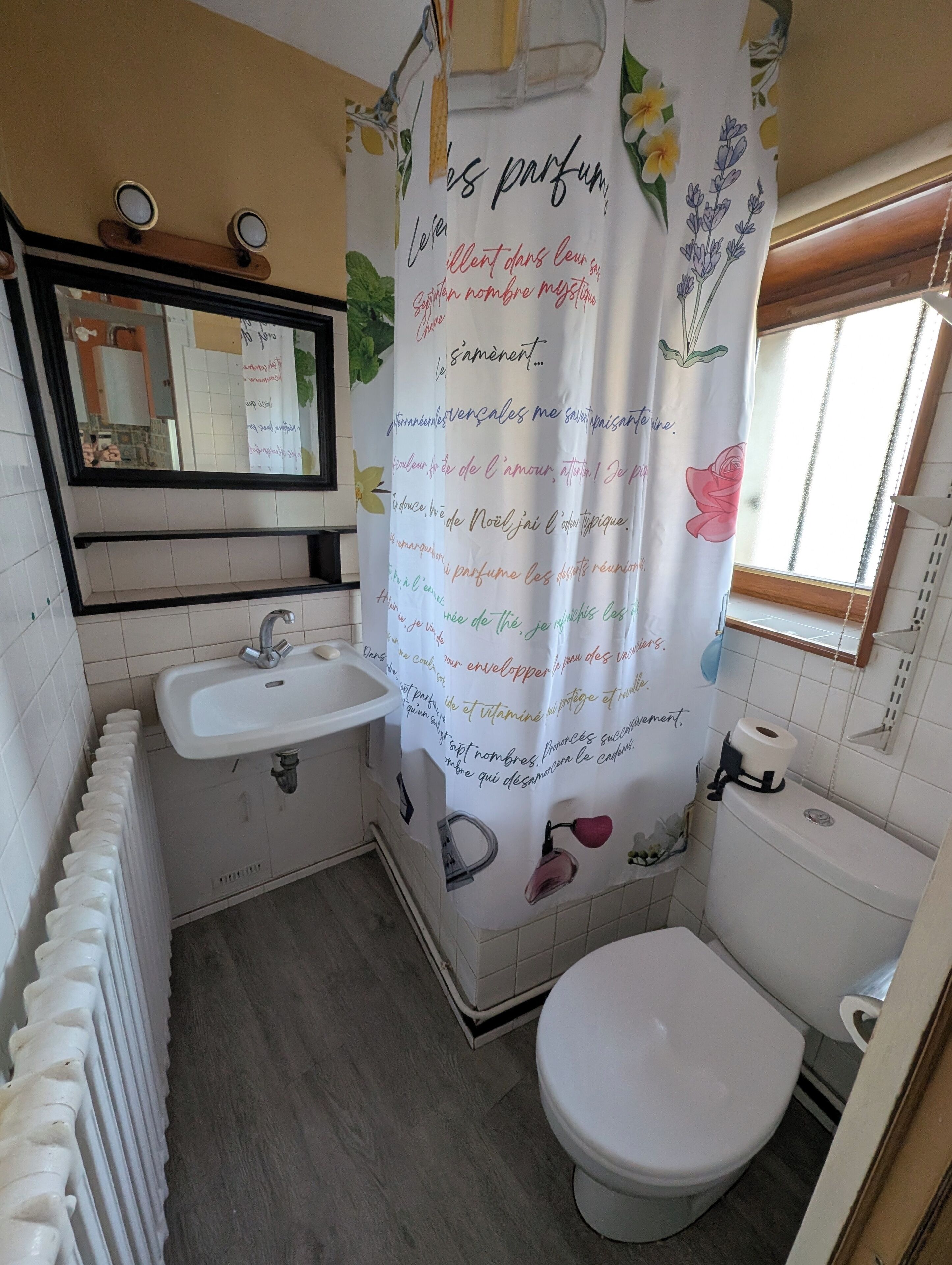 Een haardroger, handdoeken, zeep, shampoo