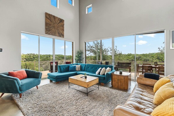 TV, fireplace, video games, books