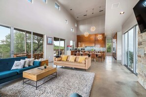 TV, fireplace, video games, books