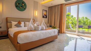 Executive-herbergi fyrir einn - svalir - útsýni yfir hæð | Ofnæmisprófaður sængurfatnaður, öryggishólf í herbergi