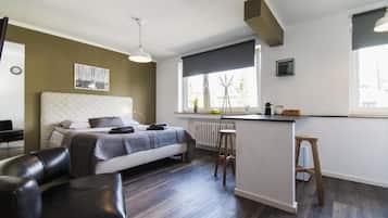 1 habitación, tabla de planchar con plancha, wifi y ropa de cama