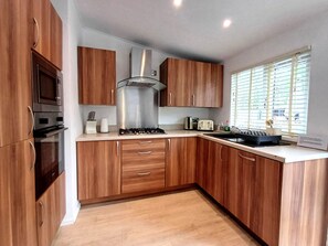 Microwave, oven, dishwasher, high chair