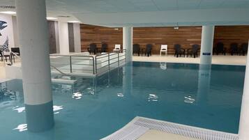 Indoor pool, a heated pool