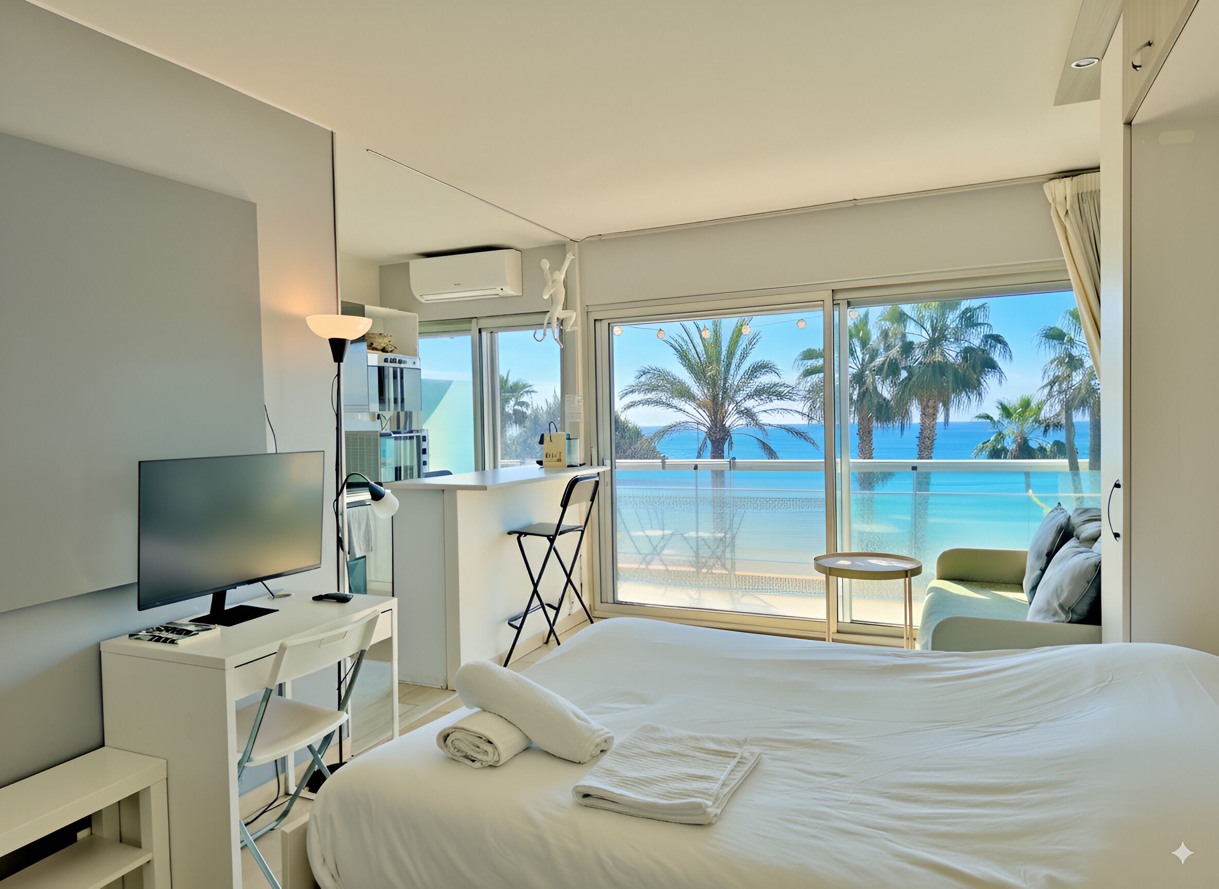 1 chambre, bureau, fer et planche à repasser, Wi-Fi gratuit