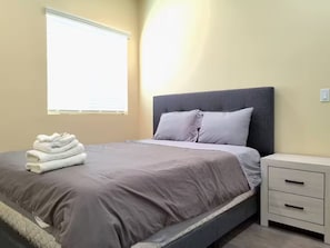2 bedrooms, iron/ironing board, WiFi, bed sheets