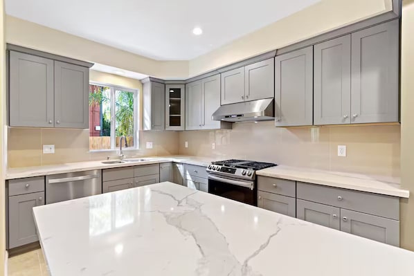 Microwave, stovetop, dishwasher