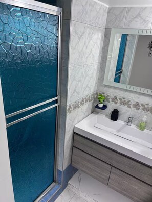 Towels, soap, toilet paper