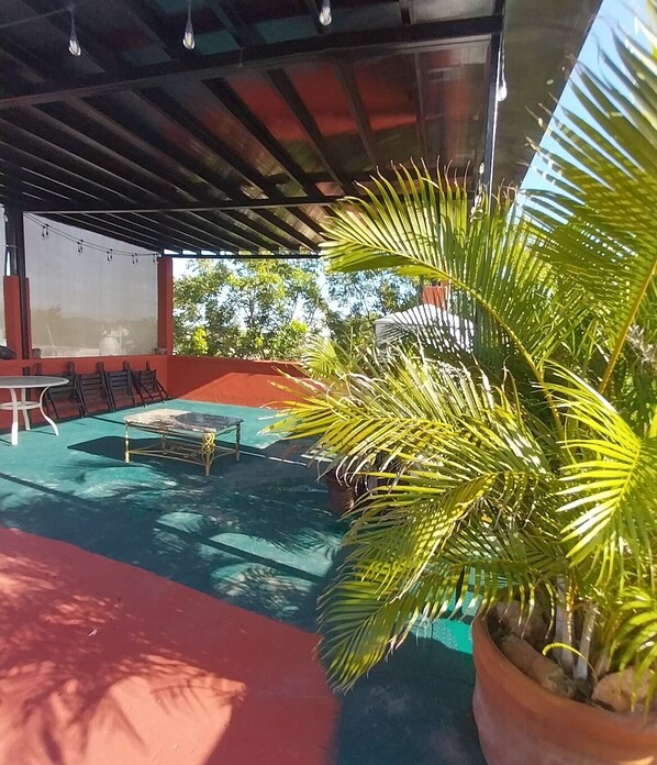 Outdoor dining - Beautiful 4 bedroom house with A/C, TV, internet and 4 individual bathrooms. (Mérida)