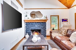 Smart TV, fireplace, video games