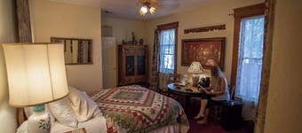 Spacious upstairs queen room in small historic hotel near Arizona's Gila River.