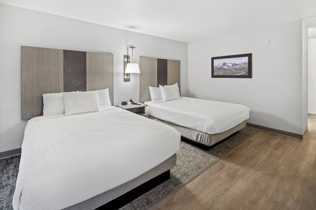 Standard Double Room, 2 Queen Beds | Laptop workspace, blackout drapes, iron/ironing board, free WiFi