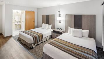 Standard Double Room, 2 Queen Beds | Laptop workspace, blackout drapes, iron/ironing board, free WiFi