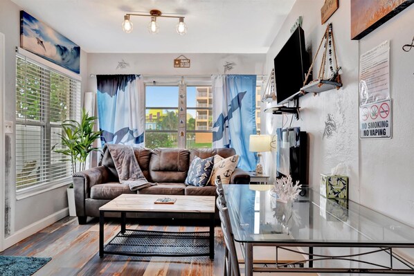 Junior Apartment, 1 Queen Bed with Sofa bed, Patio | Living area - Treasure Island (Treasure Island)