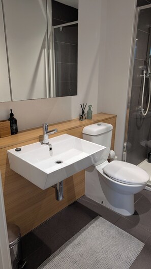 Doccia, asciugacapelli, asciugamani, sapone