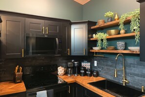Microwave, oven, stovetop, dishwasher