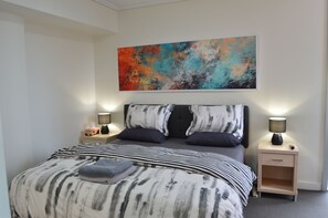 2 bedrooms, iron/ironing board, WiFi, bed sheets