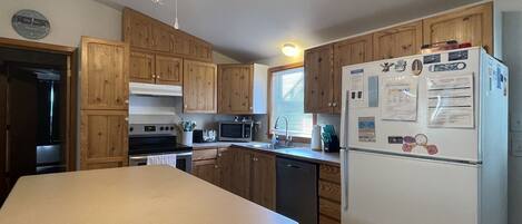 Kühlschrank, Mikrowelle, Herdplatte, Geschirrspüler