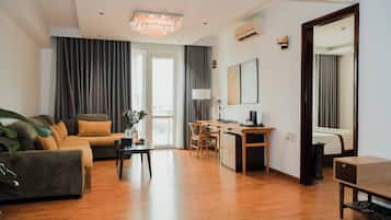 Luxury Suite, River View | Desk, laptop workspace, free WiFi