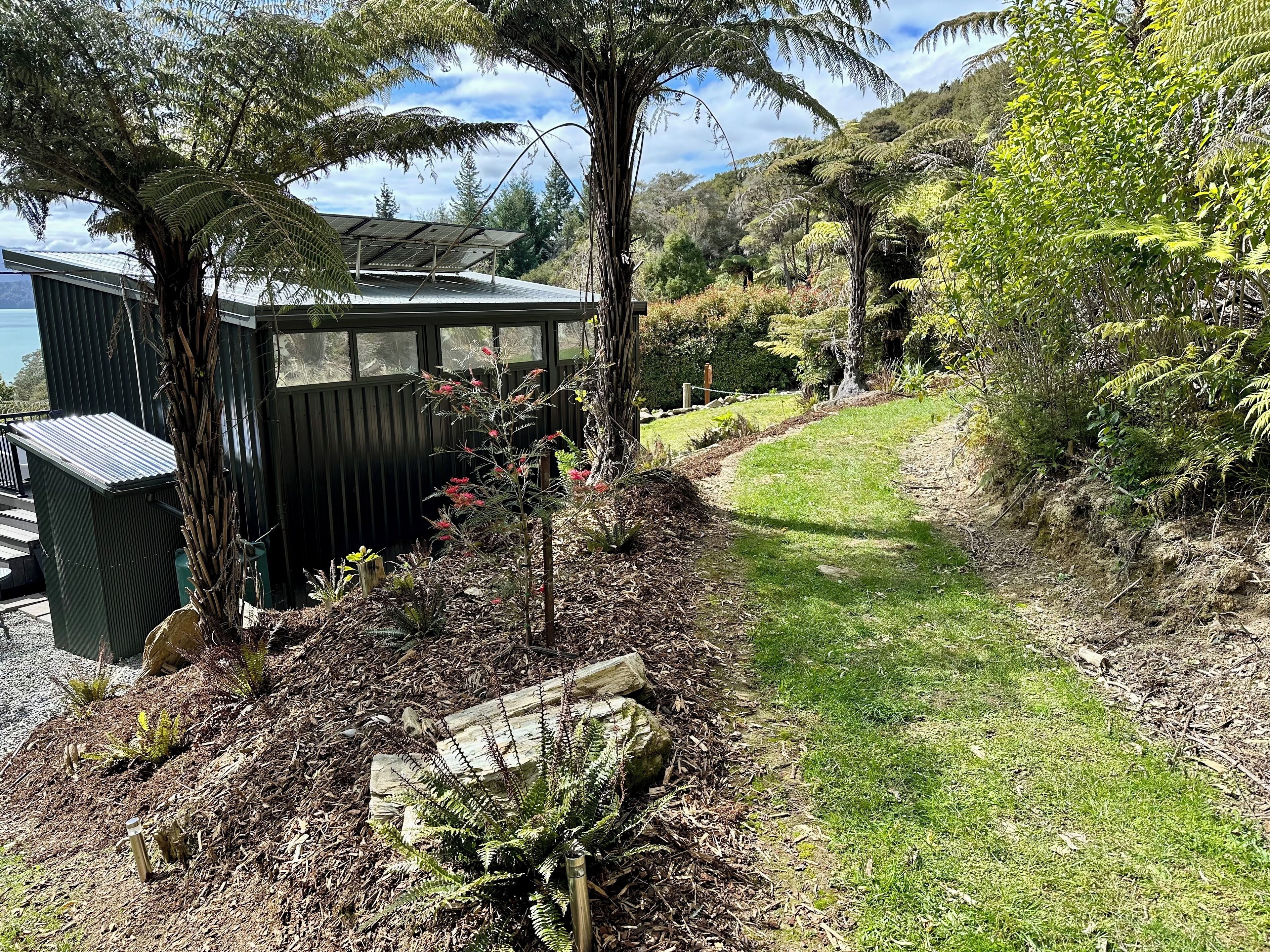 Punga Heights cabin nestled in the bush