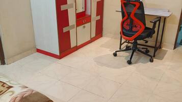 Desk, laptop workspace