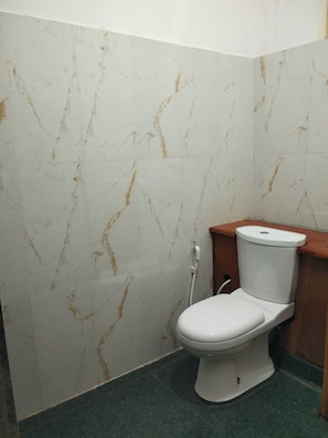 Regadera, bidet, toallas, jabón