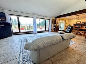 Smart TV, DVD player, books, music library