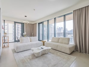 Luxury Apartment, Balcony, City View | Living area
