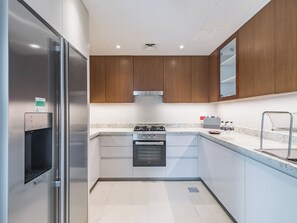 Luxury Apartment, Balcony, City View | Private kitchen
