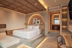 Tabla de planchar con plancha, wifi y ropa de cama