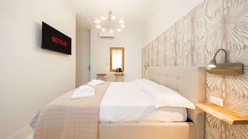 Frette Italian sheets, premium bedding, down duvets, memory-foam beds