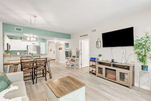 TV, fireplace, offices - Coastal Haven: Heated Pools with a Beach Shuttle! (Destin)