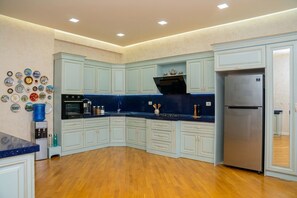 Panoramic Apartment | Private kitchen | Shared fridge, electric kettle - Sunday Hotel (Baku)