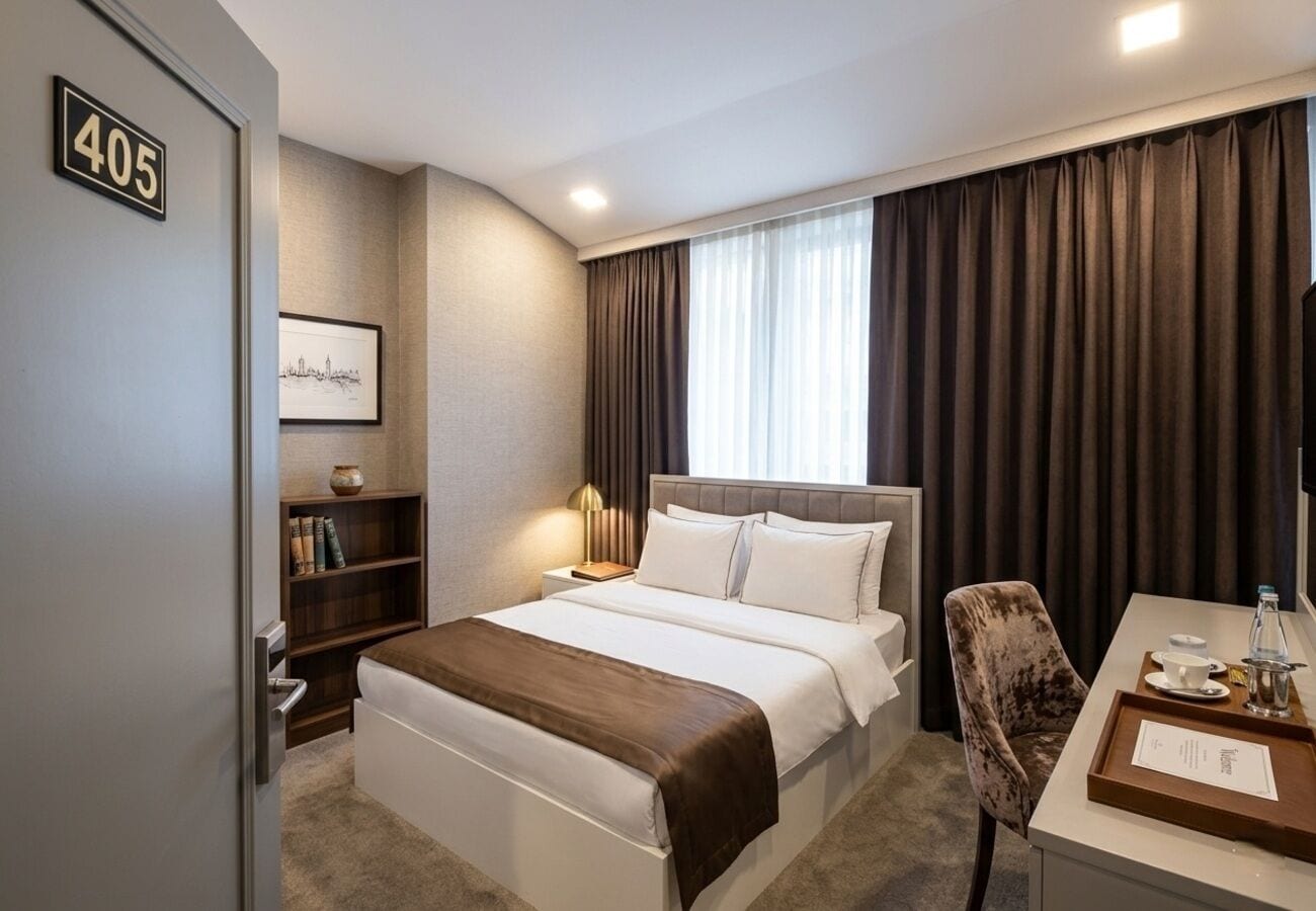 Camera Comfort con letto matrimoniale o 2 letti singoli, vista città | Biancheria da letto di alta qualità, copriletto in piuma