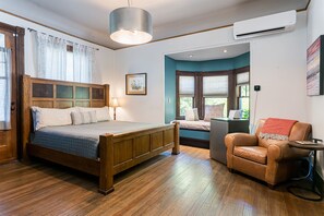 1 bedroom, desk, iron/ironing board, travel cot