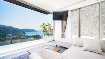 Villa Exclusive, 5 chambres, vue mer, en angle | Coin séjour