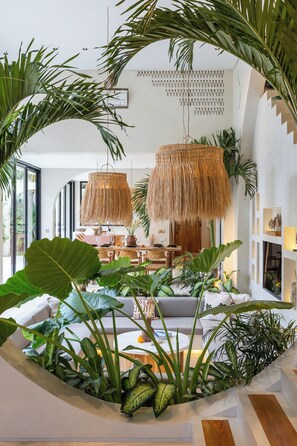 Luxury Villa, Balcony, Garden View | Living area