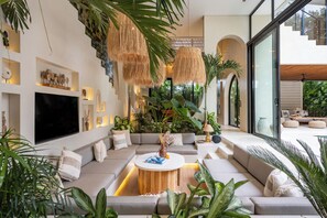 Luxury Villa, Balcony, Garden View | Living area