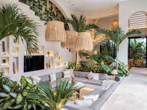 Luxury Villa, Balcony, Garden View | Living area