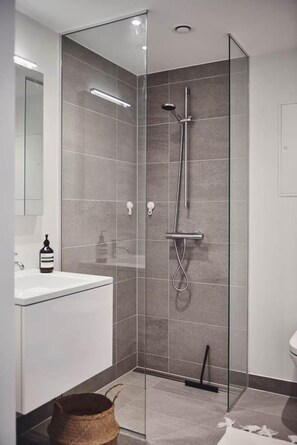 Dusche, Haartrockner, Handtücher